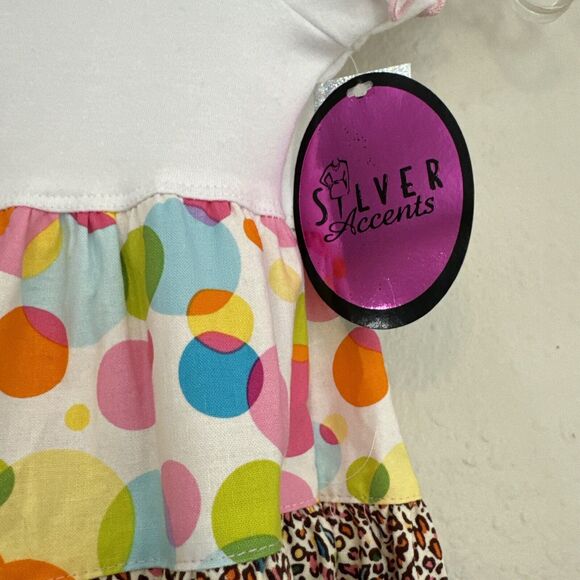 Rainbow baby Dress Mix Print Ruffle Casual Short Sleeve toddler size 2T - Picture 7 of 9